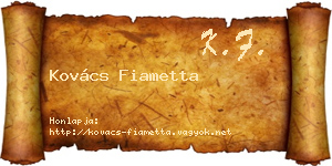 Kovács Fiametta névjegykártya
